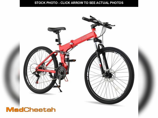 Lot 74-13508683 - UBesGoo 27.5in Folding Mountain Bike Shimano 21-Speed with Disc Brakes,  Red - UNUSED