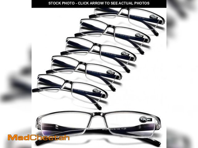 Lot 74-11545730 - 6 pack Executive Style Reading Glasses Men - Durable Readers with 99% Blue Light Blocking - Comforta...