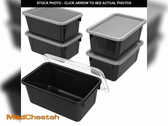 Lot 74-13382565 - Storex Small Cubby Bins - Plastic Storage Containers for Classroom with Non-Snap Lid, 12.2 x 7.8 x 5...
