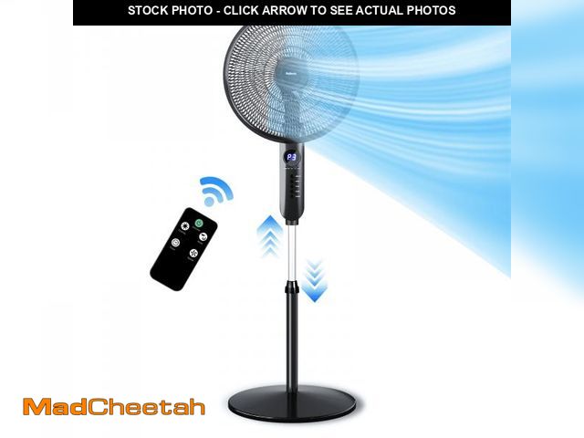 Lot 74-12491475 - 16" Oscillating Pedestal Fan with Remote, 3-Speed Stand up Fan with Adjustable Height and Tilt, Less...