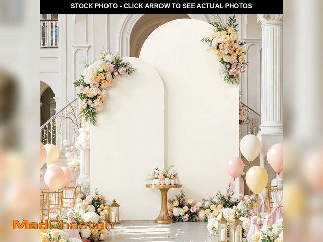 Lot 74-13539681 - 7.2FT 6FT Arch Backdrop Cover for Wedding, Set of 2 Stretchy Spandex Fitted Arch Stand Cover for Bab...