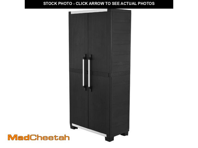 Lot 74-12933274 - Keter Premium One 35 in. W x 71.7 in. H. x 18.5 in. D 5-Shelf Resin Freestanding Cabinet in Black - ...