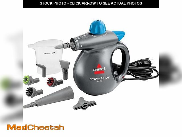 Lot 74-13803142 - BISSELL Steam Shot Omni Pressurized Handheld Multi-Surface Natural Portable Steam Cleaner with 7 too...