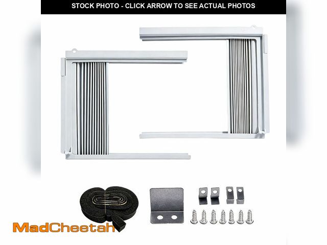 Lot 74-14148613 - HUAREW Window Air Conditioner Side Panel with Frame, Universal Window AC Accordion Filler Kit for Mo...