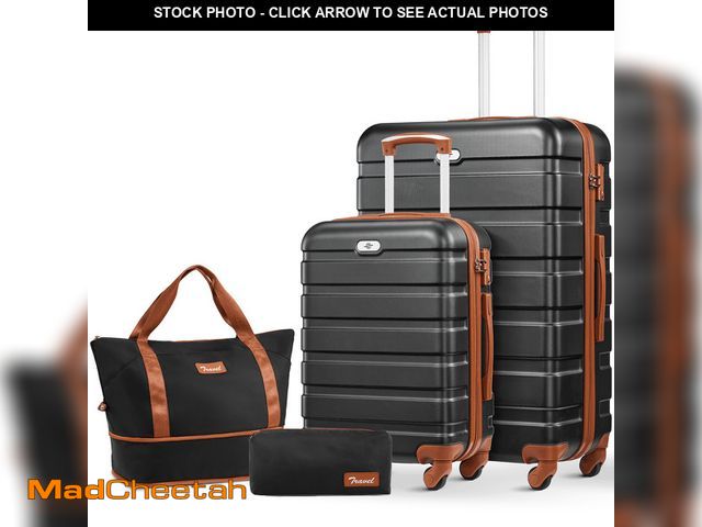 Lot 74-13054893 - (MISSING TRAVEL BAG) 4 Pcs Travel Luggage Sets, 20 28 inch Carry-on and Checked Suitcase, with Expan...