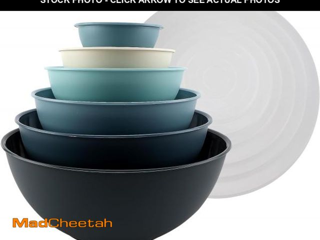 Lot 74-11548372 - COOK WITH COLOR Mixing Bowls with Lids - 12 Piece Plastic Nesting Bowls Set includes 6 Prep Bowls an...