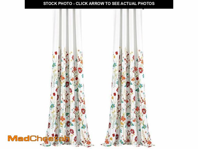 Lot 74-12714414 - Lush Decor Clarissa Floral Light Filtering Window Curtain Panel Pair, 84" L x 52" W, Turquoise &amp;...