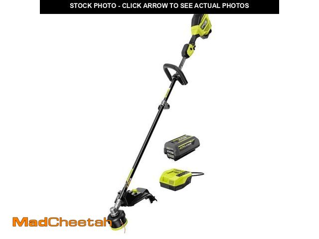 Lot 74-14256628 - RYOBI 40V HP Brushless Whisper Series 17 in. Cordless Attachment Capable String Trimmer with 4 Ah Ba...