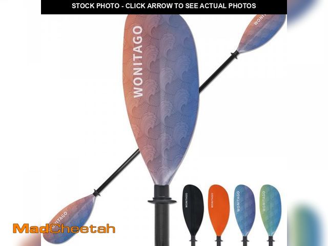 Lot 74-12140903 - WONITAGO Kayak Paddle with Fiberglass Shaft and Reinforced Nylon Blade, Adjustable Kayaking Oars, 3 ...