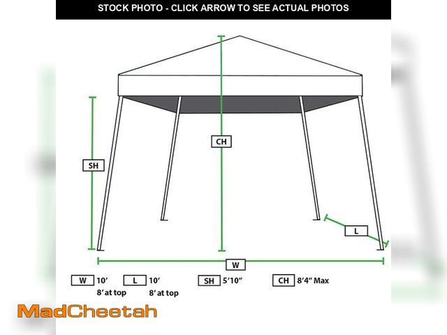 Lot 74-14590024 - 10 ft. x 10 ft. Heavy-Duty Canopy Party Wedding Tent Gazebo Pavilion Cater Event Outdoor Shade - USE...