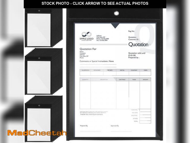 Lot 74-11550459 - Gilprop 30Pcs Job Ticket Holders 9x12 Work Order Plastic Sleeves Shop Ticket Holder Dry Erase Pocket...