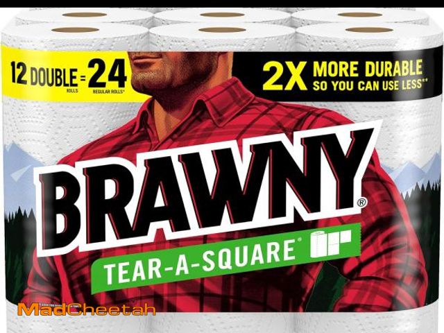 Lot 74-12095993 - Brawny Tear-A-Square Paper Towels, 12 Double Rolls = 24 Regular Rolls, 3 Sheet Sizes (Quarter, Half,...