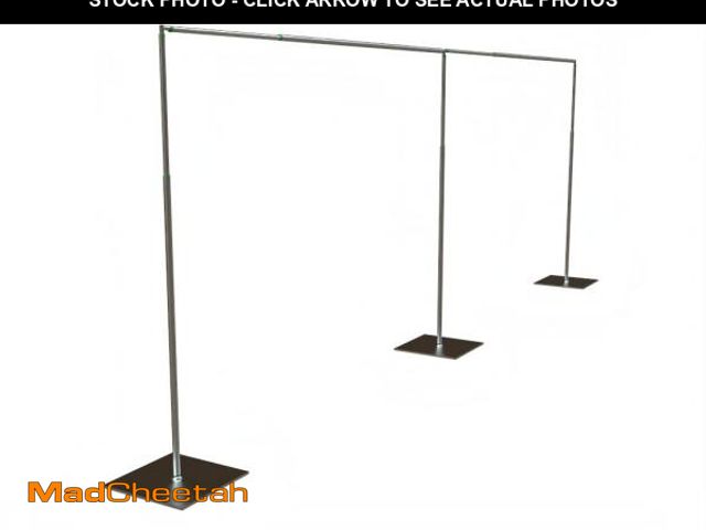 Lot 74-12541663 - Backdrop Stand Kit Adjustable Heavy Duty Portable 10FT X 20FT Pipe and Drape Quick Set Up for Weddin...