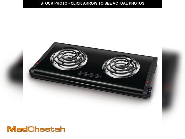 Lot 74-14360753 - BLACK+DECKER 2-Burner 12 in. Black Hot Plate with Temperature Controls - UNUSED