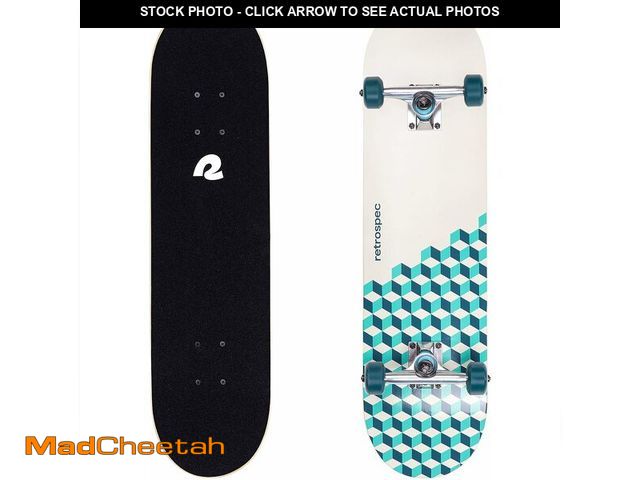 Lot 74-12544339 - Retrospec Alameda Skateboard Complete | Canadian Maple Wood Deck w/ 5.5 Inch Aluminum Alloy Trucks f...
