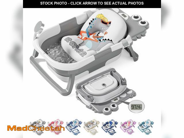 Lot 74-13575575 - TPN Collapsible Baby Bathtub, Baby Bath Tub with Soft Cushion &amp; Real-Time Thermometer, Baby Bath...