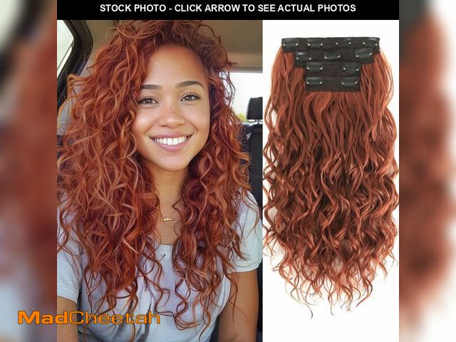 Lot 74-12875311 - Clip in Hair Extensions,LEOSA 4PCS 16 inch Curly Hair Extensions Short Soft Natural Hairpiece Lace W...