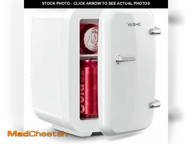 Lot 74-13584327 - YASHE Mini Fridge, 4 Liter/6 Can Mini Makeup Fridge, 110V AC/ 12V DC Portable Thermoelectric Cooler&...