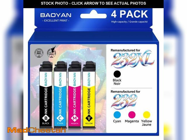 Lot 74-14264878 - BAOYAN Remanufactured Ink Cartridge Replacement for Epson 232 Ink Cartridge Works with Workforce Pro...