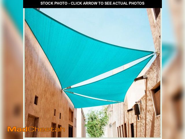 Lot 74-14265893 - ColourTree 12' x 12' x 12' Turquoise Triangle CTAPT12 Sun Shade Sail Canopy Mesh Fabric UV Block UPF...