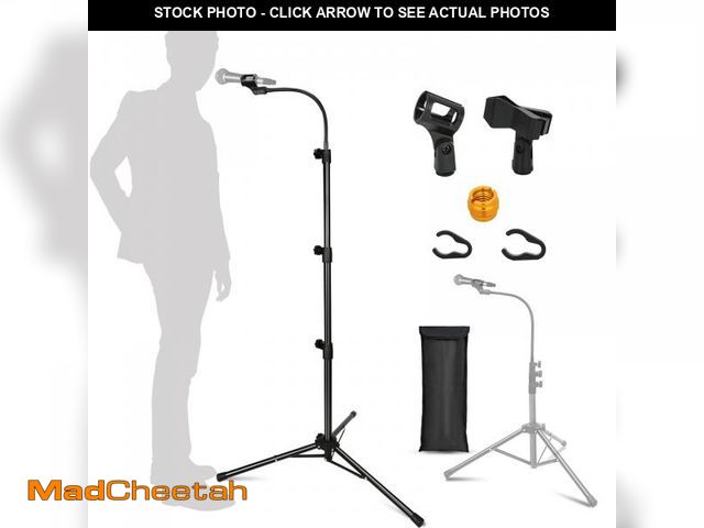 Lot 74-12310103 - Mic Stand, Boom Microphone Stands Tripod Gooseneck Microphone Stand Height Adjustable from 24" to 67...
