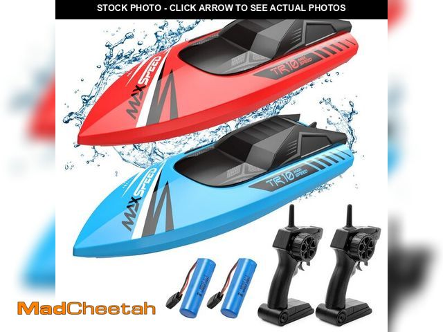 Lot 74-12460152 - TOLLCY RC Boats for Kids 2Pack, Fast Remote Control Boat for Pools Lakes River, 2.4 GHz Racing Boat ...