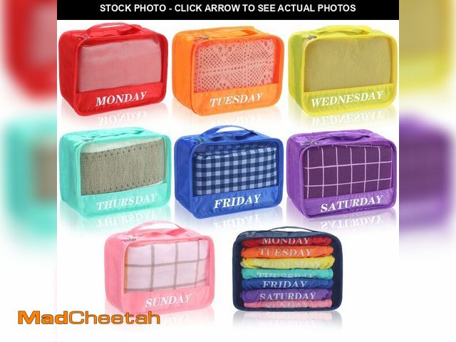 Lot 74-14274466 - Yeyeplum Days of Week Packing Cubes Weekly Organizer Travel Storage Bag School Clothes for Kids Summ...