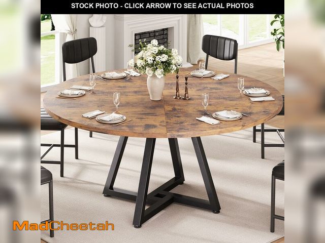 Lot 74-12565119 - Jocoevol 51Ã¢â¬Å Round Kitchen Dining Room Table for 6-8, Circle Dining Dinner Table with Pedestal...