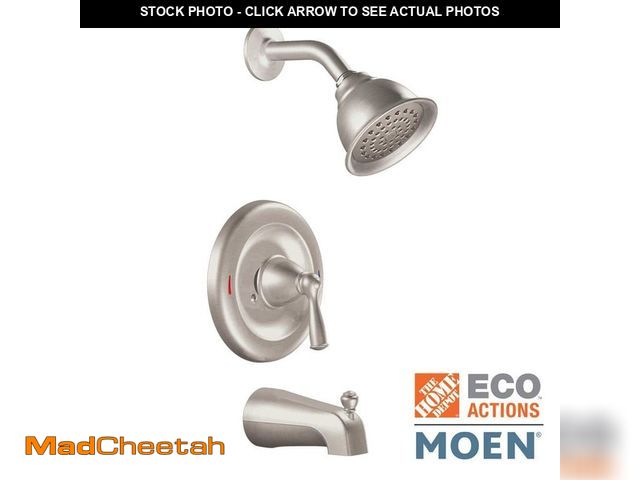 Lot 74-14588932 - MOEN Banbury Single Handle 1-Spray Tub and Shower Faucet 1.75 GPM in Spot Resist Brushed Nickel (Val...