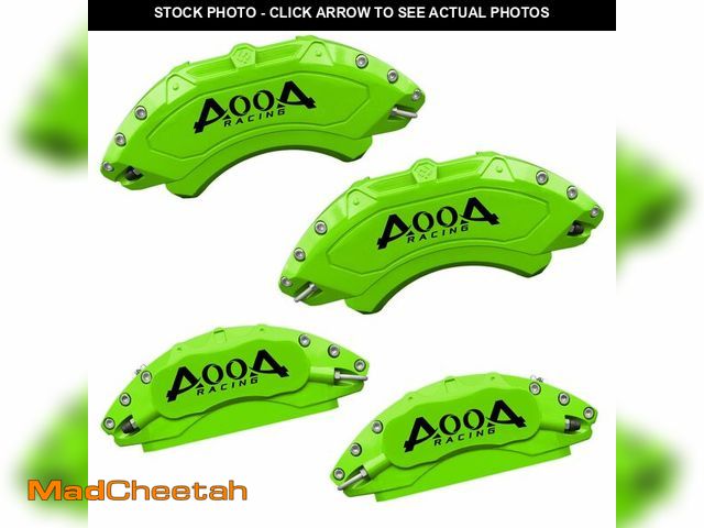Lot 74-12969319 - AOOA Aluminum Green Caliper Covers Black Character Fits Chevrolet Silverado 1500(2019-2025) and Esca...