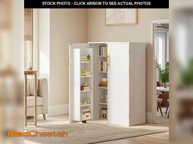 Lot 74-12540052 - VECELO 35.5ÃÂ¢Ã¢âÂ¬ÃÂ Small Kitchen Pantry Storage Cabinet with 2 Doors and Adjustable Shelves,...