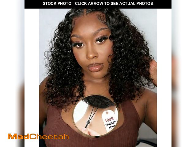 Lot 74-14304107 - XNAIRA Curly Bob Wig Human Hair Deep Wave 13x4 HD Lace Front Wigs Human Hair for Black Women Pre Plu...