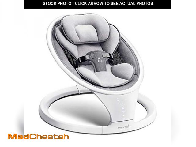 Lot 74-12508658 - Munchkin Baby Swing, Portable and Lightweight, Bluetooth Enabled Electric Infant Rocker with Natural...