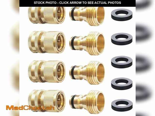 Lot 74-12877569 - HQMPC Garden Hose Quick Connect Solid Brass Quick Connector Garden Hose Fitting Water Hose Connector...