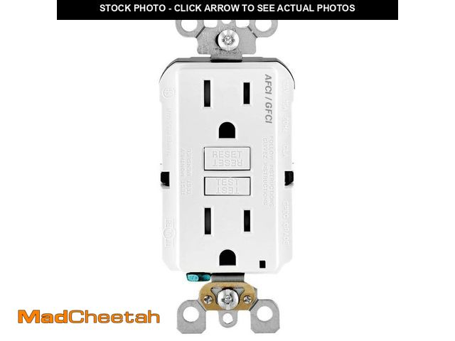 Lot 74-14601941 - Leviton 15 Amp 125-Volt Duplex Self-Test SmartlockPro Tamper Resistant AFCI/GFCI Dual Function Outle...
