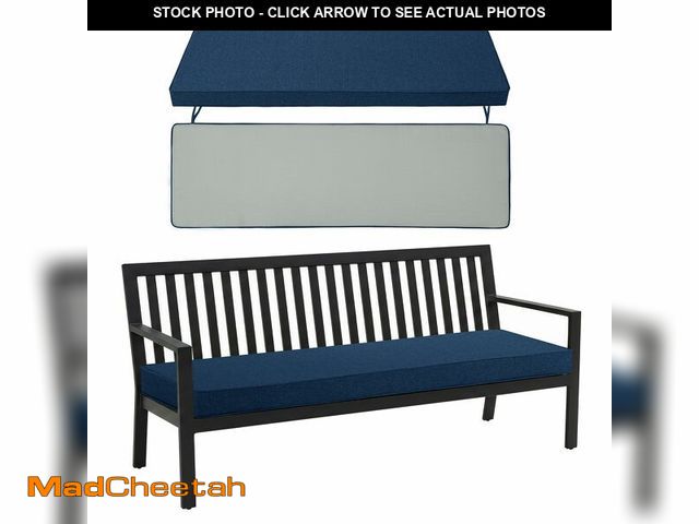 Lot 74-14051435 - Outdoor Bench Cushion, Water-Resistant &amp; Fade-Resistant, Porch Swing Cushions with Ties, Patio F...
