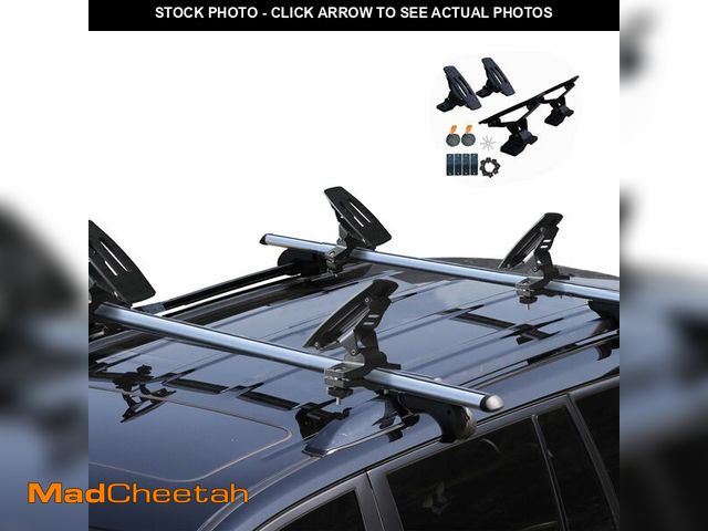 Lot 74-12457355 - Onefeng Sports 135LB Kayak Saddle, Aluminum Rustless Kayak Roof Rack with 1.5" Width Tie Down Straps...