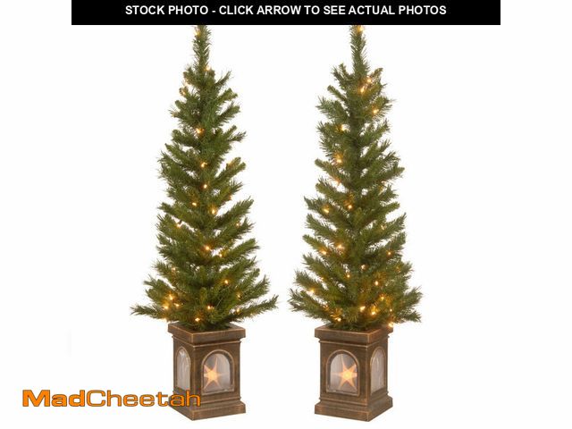 Lot 74-13046723 - 4ft. Lehigh Valley Pine Entrance Tree Set with Clear Lights - UNUSED
