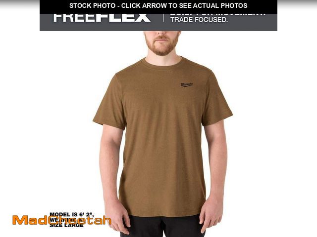 Lot 74-14438881 - Milwaukee Men's X-Large Brown Cotton/Polyester Short-Sleeve Hybrid Work T-Shirt - UNUSED