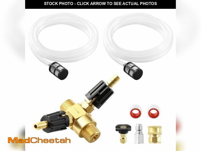Lot 74-14049351 - JOEJET Downstream Injector for Pressure Washer, Adjustable Dual Barb Chemical Injector Kit with 3/8 ...