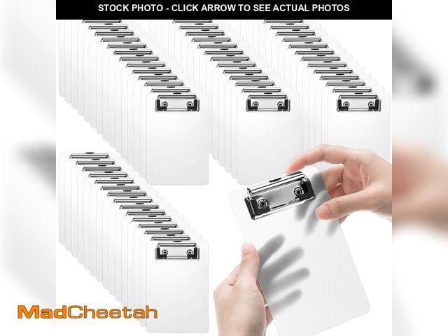 Lot 74-12708690 - 60 Pack Bulk Mini Clipboards 4 x 6 Inch Memo Small Clipboards Plastic Check Presenters for Restauran...