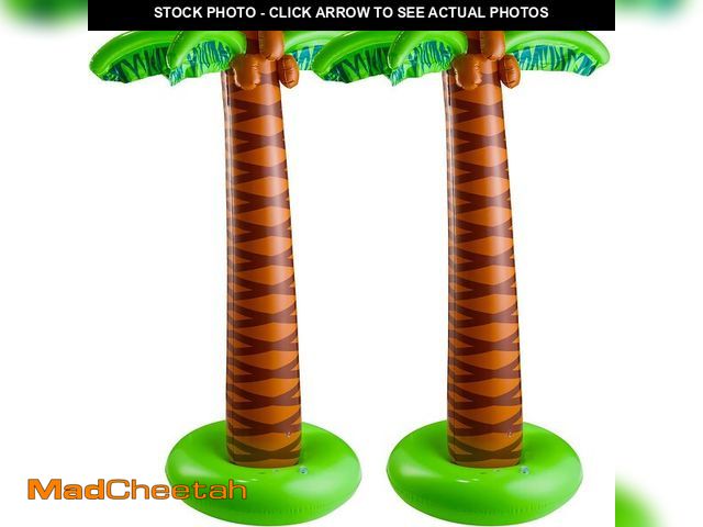 Lot 74-14336016 - Kicko Inflatable Palm Tree, Pack of 2-66-Inch Giant Tropical Inflatable Trees - Hawaiian Party Decor...
