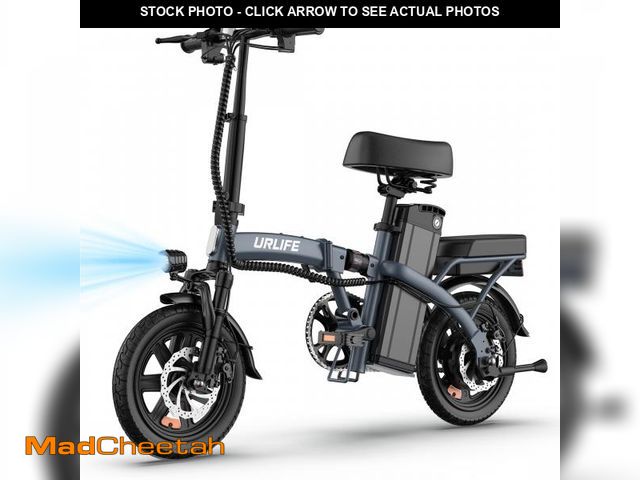 Lot 74-12479423 - UrLife 14 Folding Electric Bike For Adults 500W Peak Motor 48V 7.5AH Removable Battery Mini Ebike Fo...