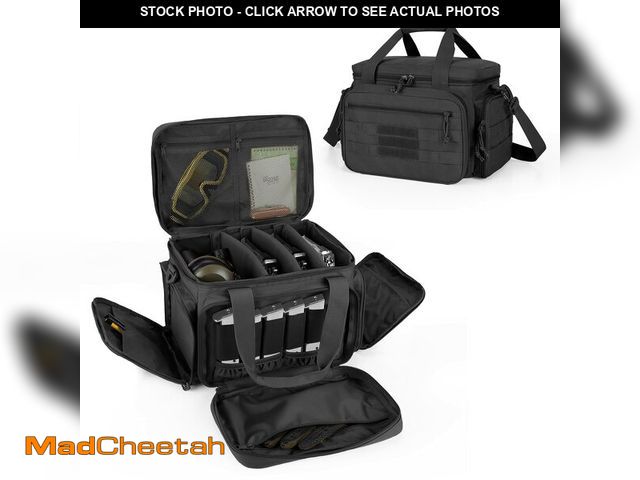 Lot 74-14425556 - DSLEAF Tactical Gun Range Bag for 4 Handguns, Pistol Range Bag for Shooting - UNUSED