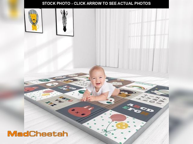 Lot 74-12514905 - ADHINO Certified Non-Toxic &amp; Skin-Friendly - 79"x71" Foldable Foam Baby Play Mat for Floor, Wate...