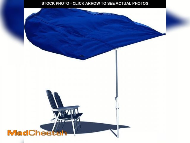 Lot 74-12420063 - The Strand Umbrella Flat Beach Umbrella, Collapsible Blue - USED