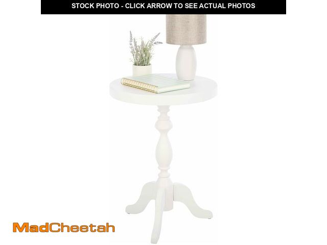 Lot 74-14067515 - Pedestal Side Table - Round End Table with Vintage Look - Accent Furniture for Living Room, Bedroom,...