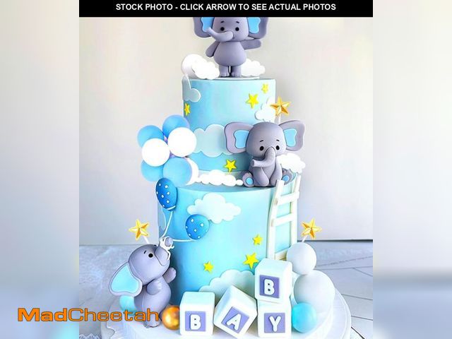 Lot 74-12407055 - JeVenis Its a Boy Elephant Cake Topper Baby Shower Decoration Elephant Baby Boy Party Supplies Oh Bo...
