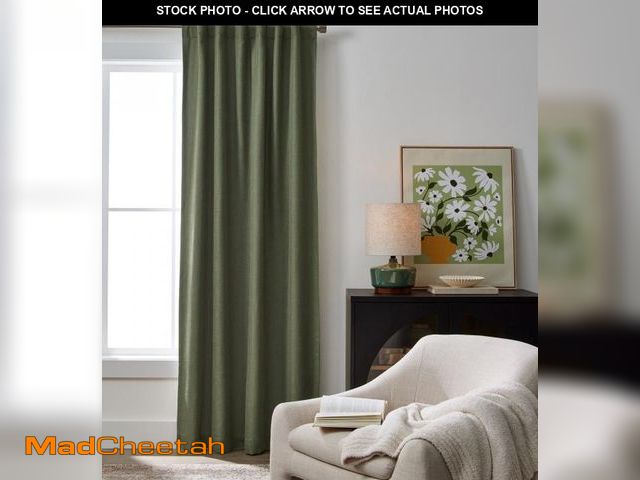 Lot 74-12527052 - Better Homes &amp; Gardens 100% Blackout Linen Blend Single Curtain, 50x84, Dark Cilantro - UNUSED