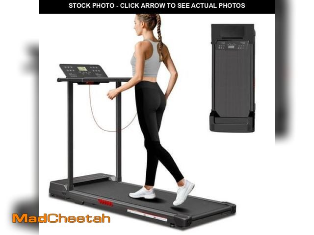 Lot 74-12340992 - Tomile Foldable Treadmill for Home  3.0HP Compact Treadmill with Laptop Stand  LED Display  320lbs C...